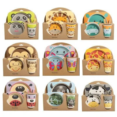 Children's Eco-Friendly Bamboo Fiber Dishes Towed To Adventure