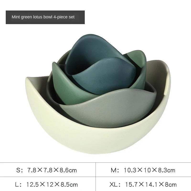 Lotus Ceramic Bowl Dishes And Plates Sets Towed To Adventure