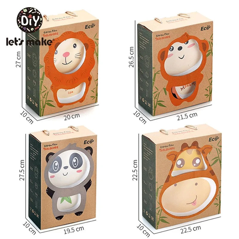 Children's Eco-Friendly Bamboo Fiber Dishes Towed To Adventure