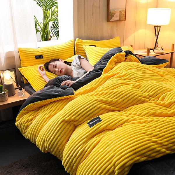 Corduroy Velvet Duvet Bedding Set Towed To Adventure