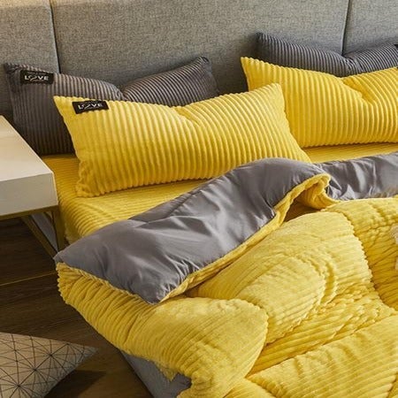Corduroy Velvet Duvet Bedding Set Towed To Adventure