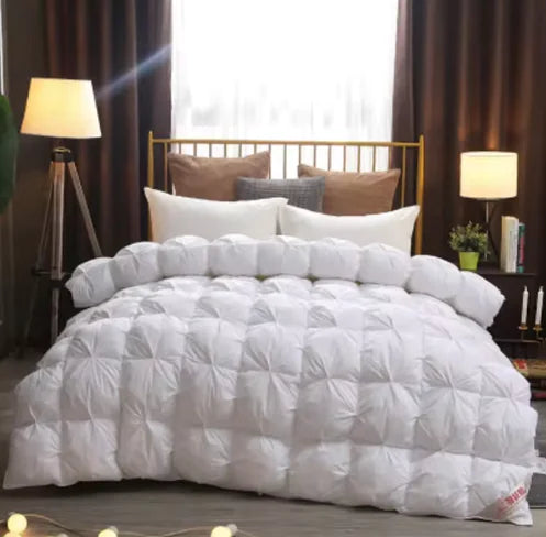 Elegant Luxe Goose Down Quilt: Quilted Cotton Comforter Towed To Adventure