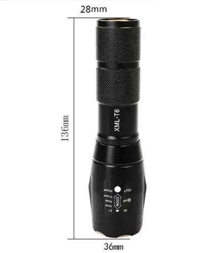 Portable Mini Flashlight LED ZOOM Torch Hunting Zoomable Flashlight Torch Light Towed To Adventure