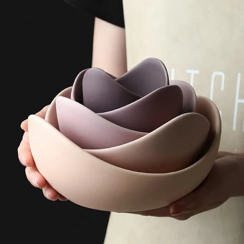 Lotus Ceramic Bowl Dishes And Plates Sets Towed To Adventure
