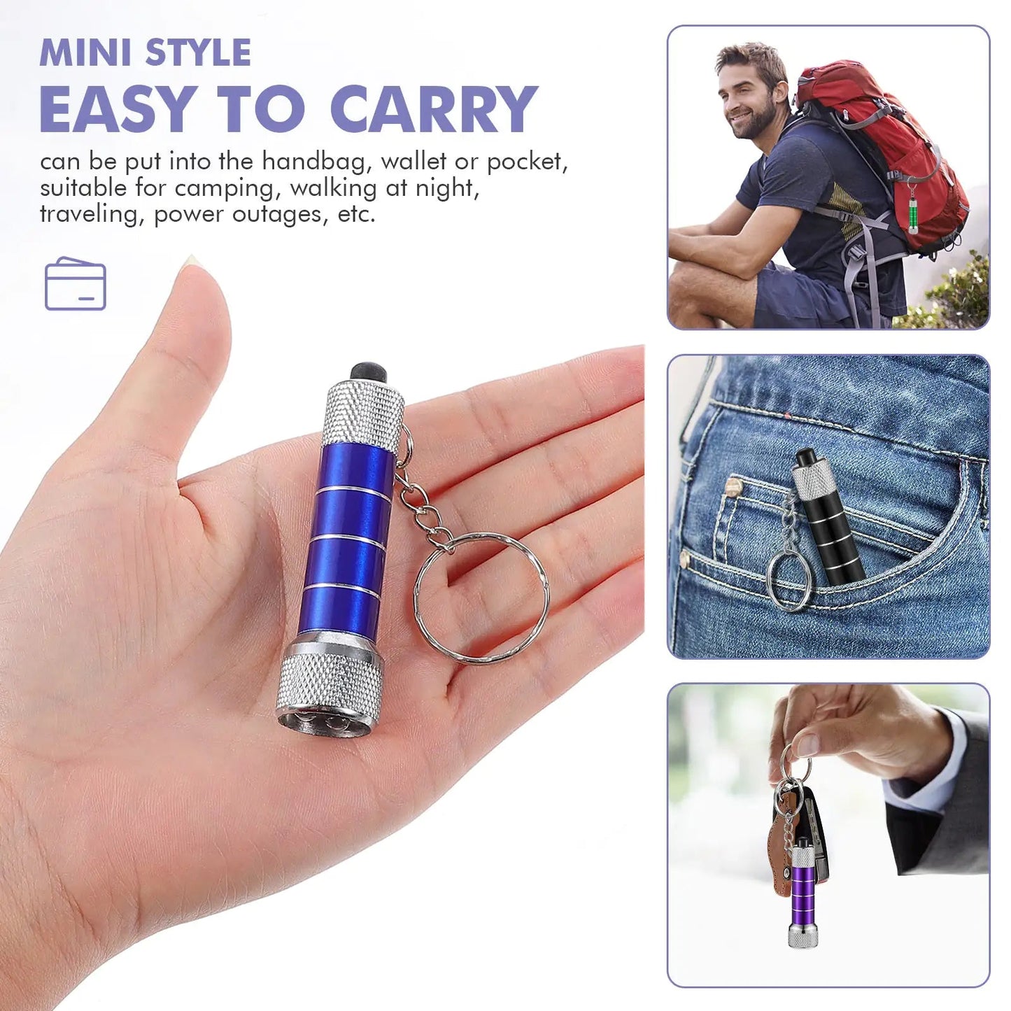 Mini Keychain Light Emergency Night Light Camping Flashlight Portable LED Torch Aluminum Keyring Towed To Adventure