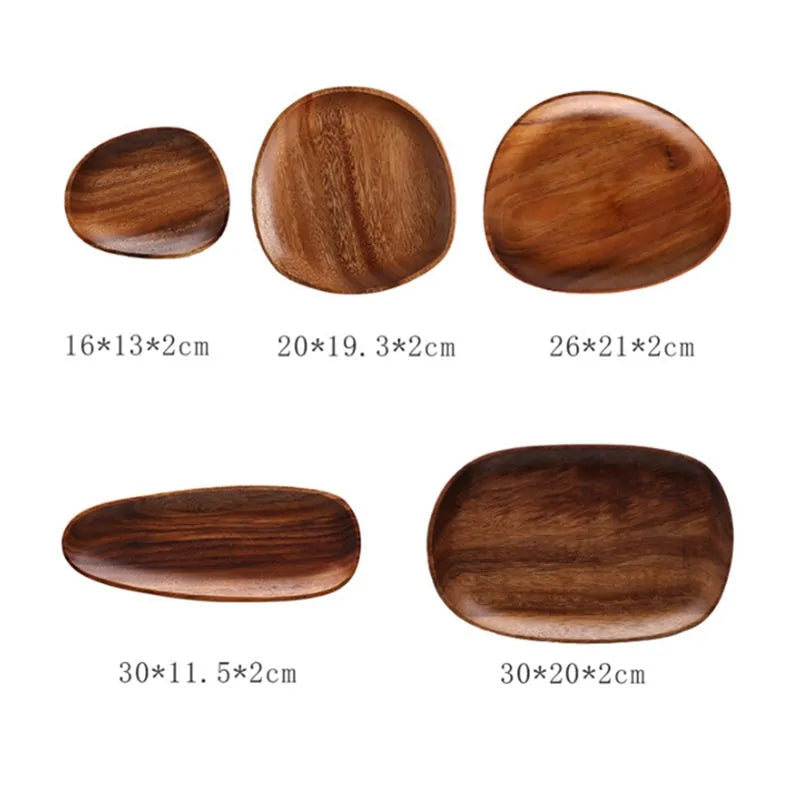 Solid Wood Pan Plate Fruit Dishes Saucer Towed To Adventure
