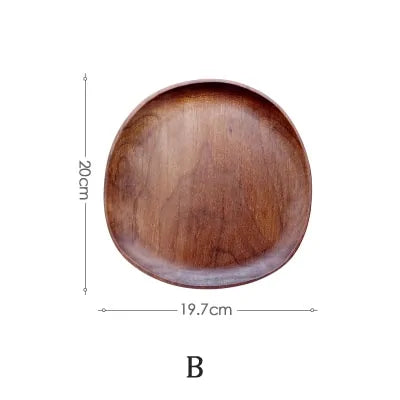 Solid Wood Pan Plate Fruit Dishes Saucer Towed To Adventure