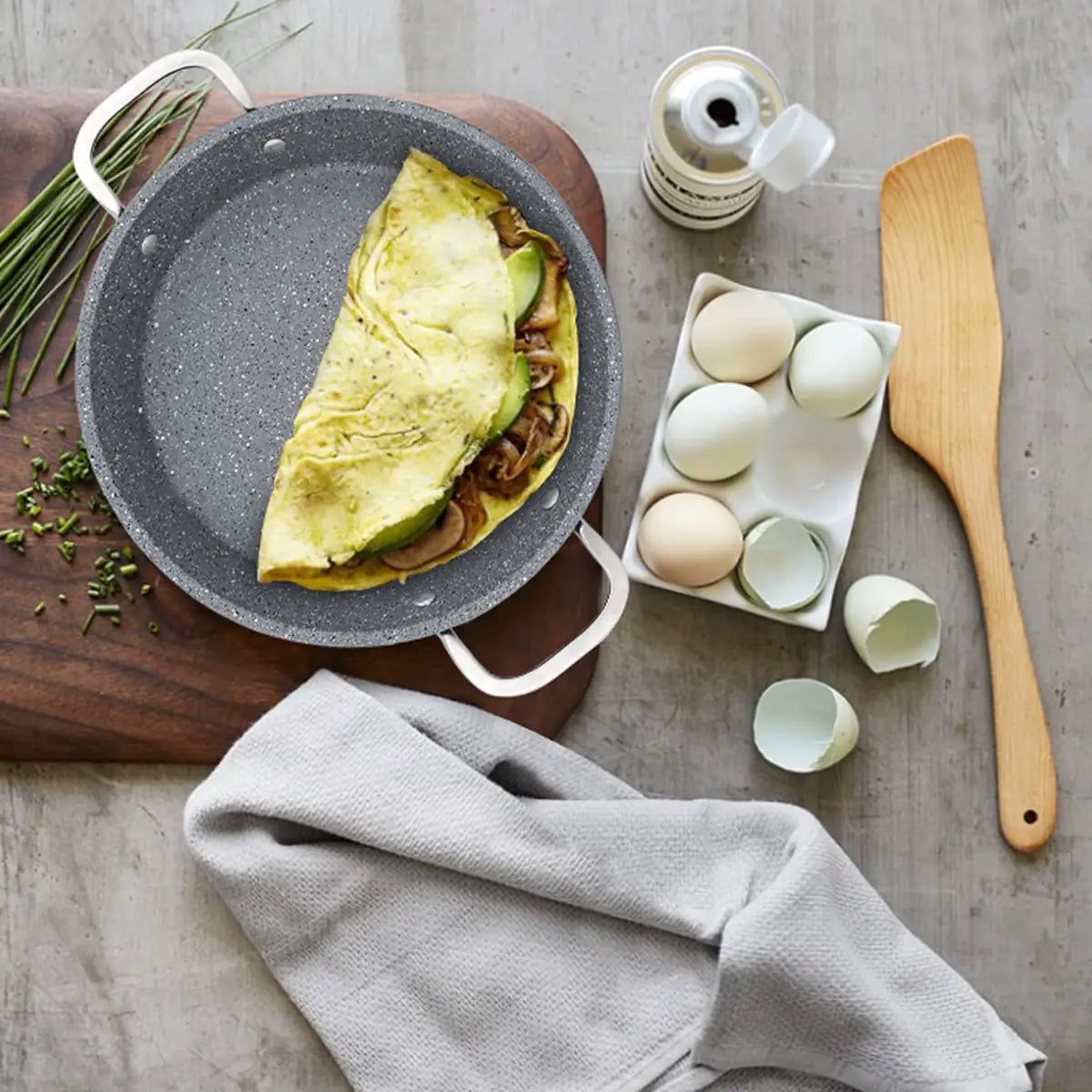 Serenk Excellence Granite Egg Pan with Glass Lid, 22 cm Towed To Adventure