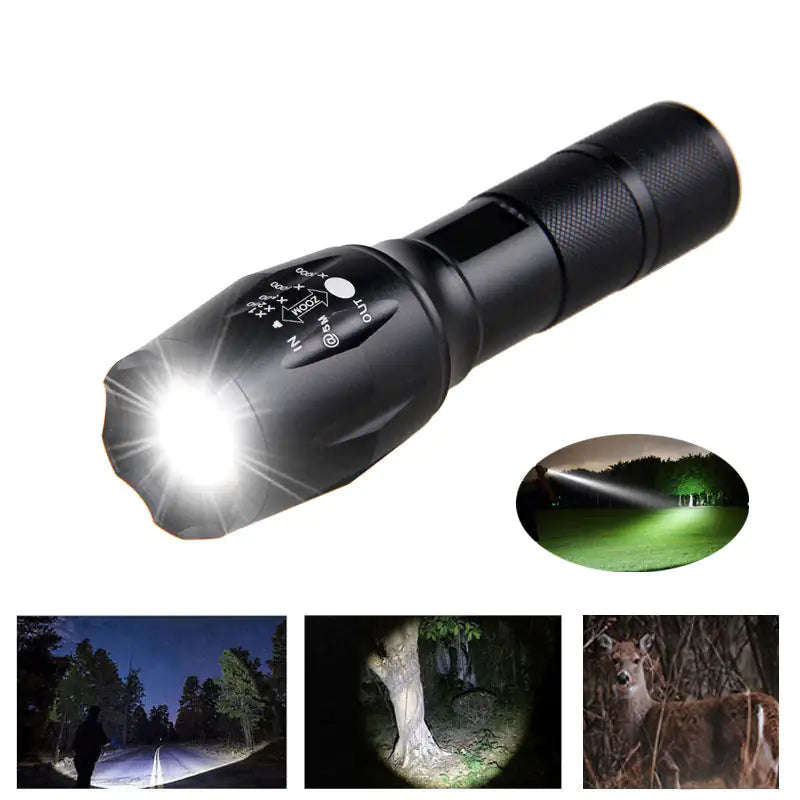 Portable Mini Flashlight LED ZOOM Torch Hunting Zoomable Flashlight Torch Light Towed To Adventure