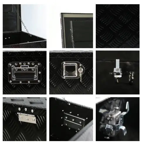 30 Inch Heavy Duty Black Aluminum 5 Bar Tread Tool Long Box Truck Pickup Trailer Toolbox Underbody Storage Lock Keys My Store