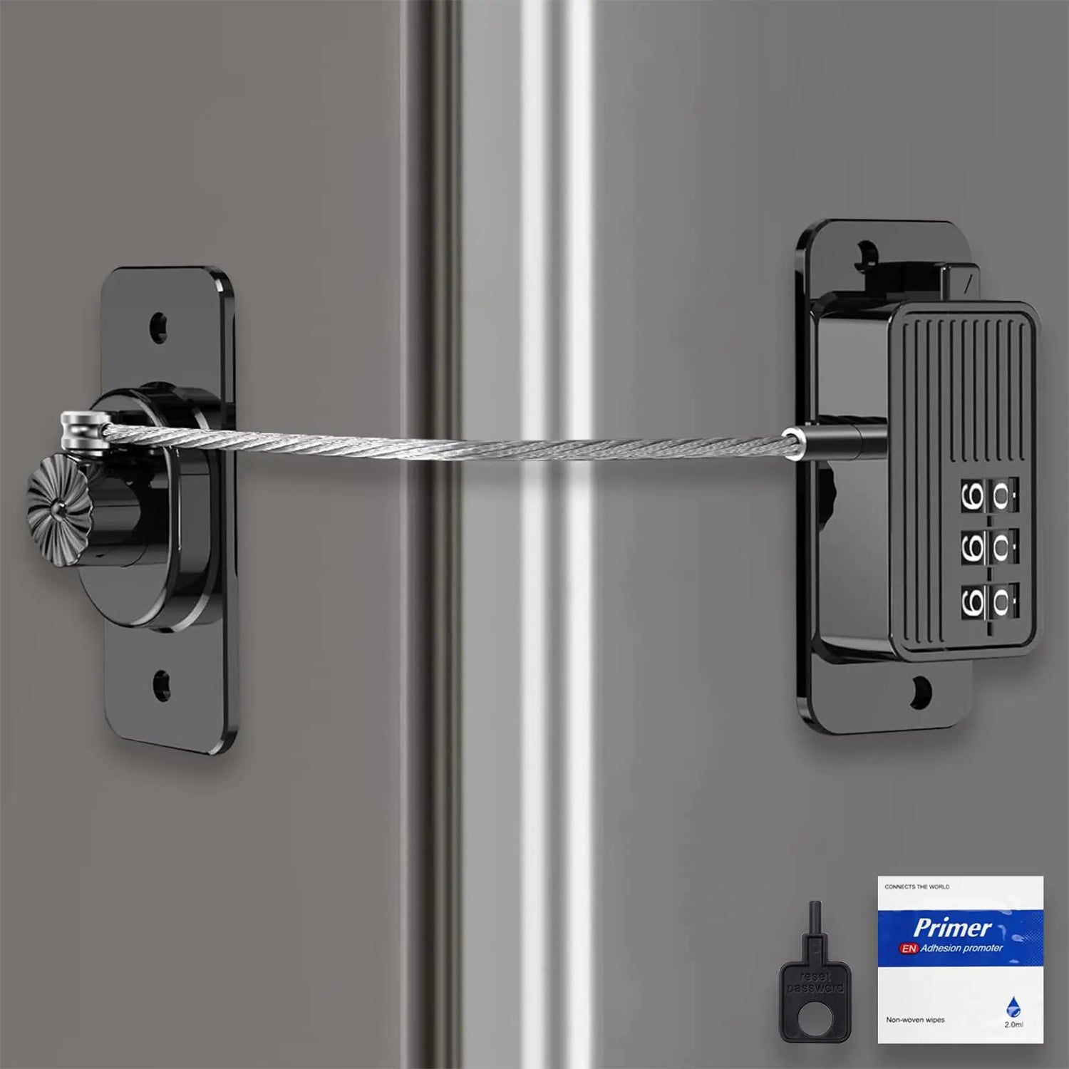 Refrigerator Lock Combination Child Proof Fridge Lock Cabinet Locks Baby Proofing for Fridge Cabinets Drawers Windows and Child Proof Cabinet Locks - No Keys Needed No Drill Towed To Adventure