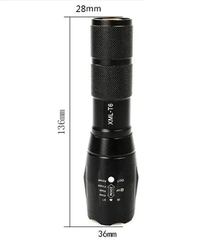 Portable Mini Flashlight LED ZOOM Torch Hunting Zoomable Flashlight Torch Light Towed To Adventure