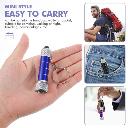 Mini Keychain Light Emergency Night Light Camping Flashlight Portable LED Torch Aluminum Keyring Towed To Adventure