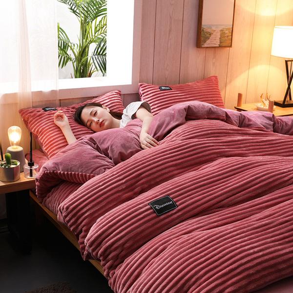 Corduroy Velvet Duvet Bedding Set Towed To Adventure