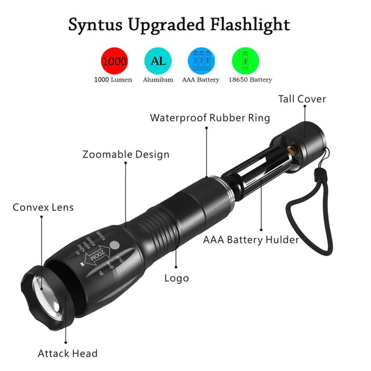Portable Mini Flashlight LED ZOOM Torch Hunting Zoomable Flashlight Torch Light Towed To Adventure