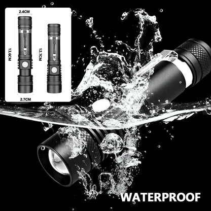Super Bright 90000LM LED Tactical Flashlight Zoomable With Rechargeable Battery Towed To Adventure