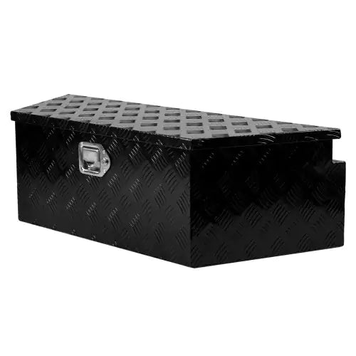 39 Inch Aluminum Utility Trailer Tongue Tool Box 5 Bar Tread Trailer Tongue Box Waterproof Under Truck Storage For Pick Up Truck Bed, RV Trailer, ATV With Lock & Keys 38.8x16.5x12