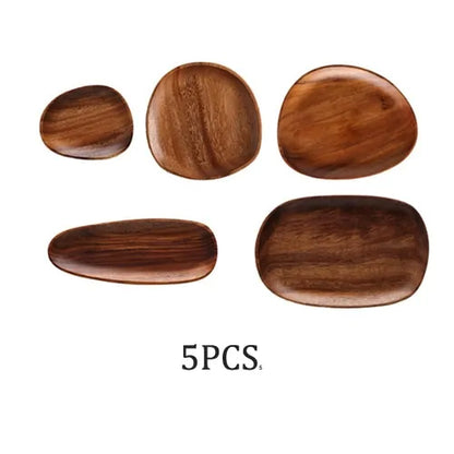 Solid Wood Pan Plate Fruit Dishes Saucer